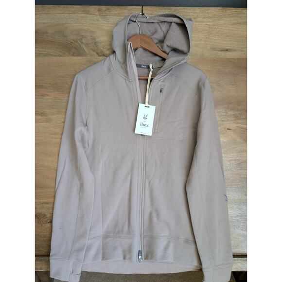 Ibex Hoodie Womens Large Moonrock The Art of Wool Mammoth Full Zip HO0070 NWT - Picture 1 of 5